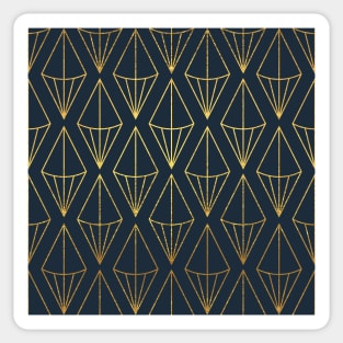 Gold & Navy Art Deco Pattern Sticker